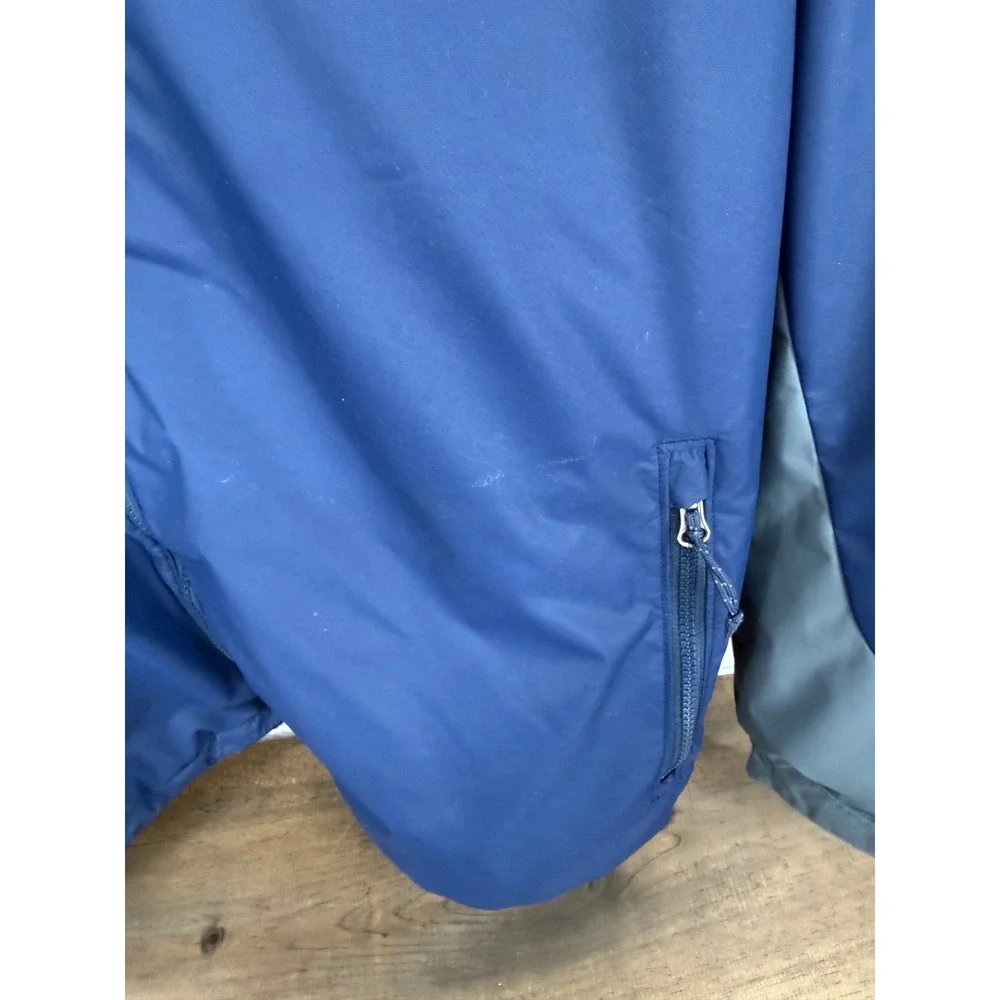 Columbia Thermal Coil Winter Jacket Mens XL Navy Blue Grey Colorblock Hooded